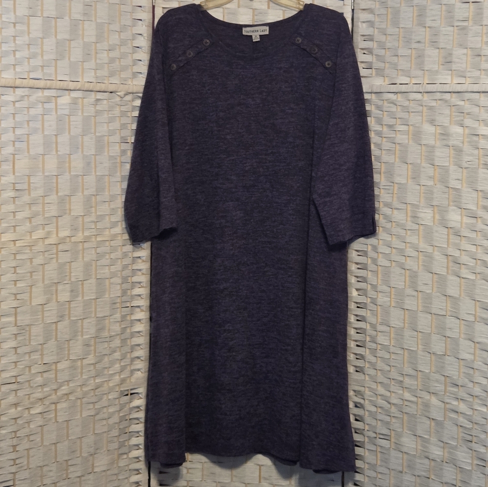 Southern Lady Heathered Purple Pullover Dress Size 1X